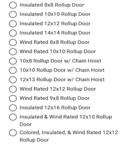insulated roll up door options